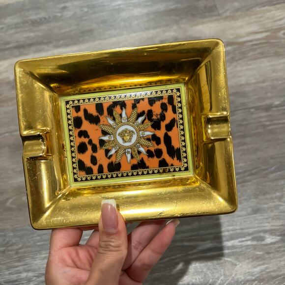 Versace Jungle Animalier Ashtray Cheetah and Gold - Picture 3 of 3